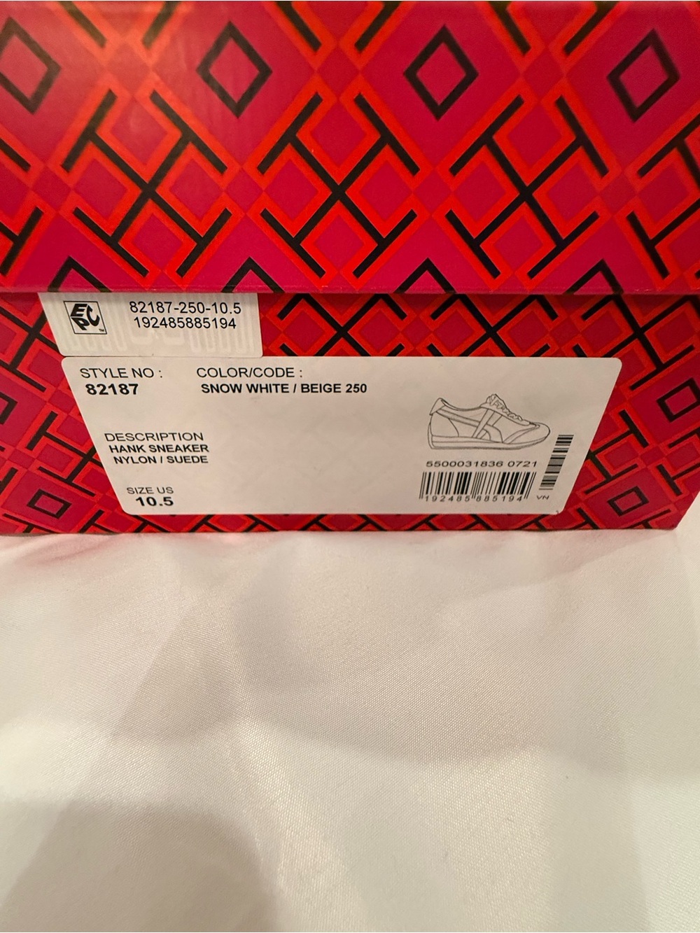 Tory Burch Cream & Beige Leather Suede Low-Top Sneakers - Picture 4 of 6